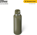 RTIC 20oz Journey Bottle Metal Stainless Steel Vacuum Insulated, BPA Free, Reusable, for Water, Hot and Cold Drinks, Travel, Sports, Camping, Olive