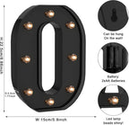 Foaky Black LED Letter Lights for Room Decor - Bedroom Wall Decor, Alphabet Lights for Home, Wedding, Party - Battery Operated （O）