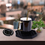 Drip Trays 6" Coffee Countertop Octagon Drip Tray Black Plastic Coffee Drip Tray With Honeycomb Grid, Pack of 2 (2 Pcs 6")