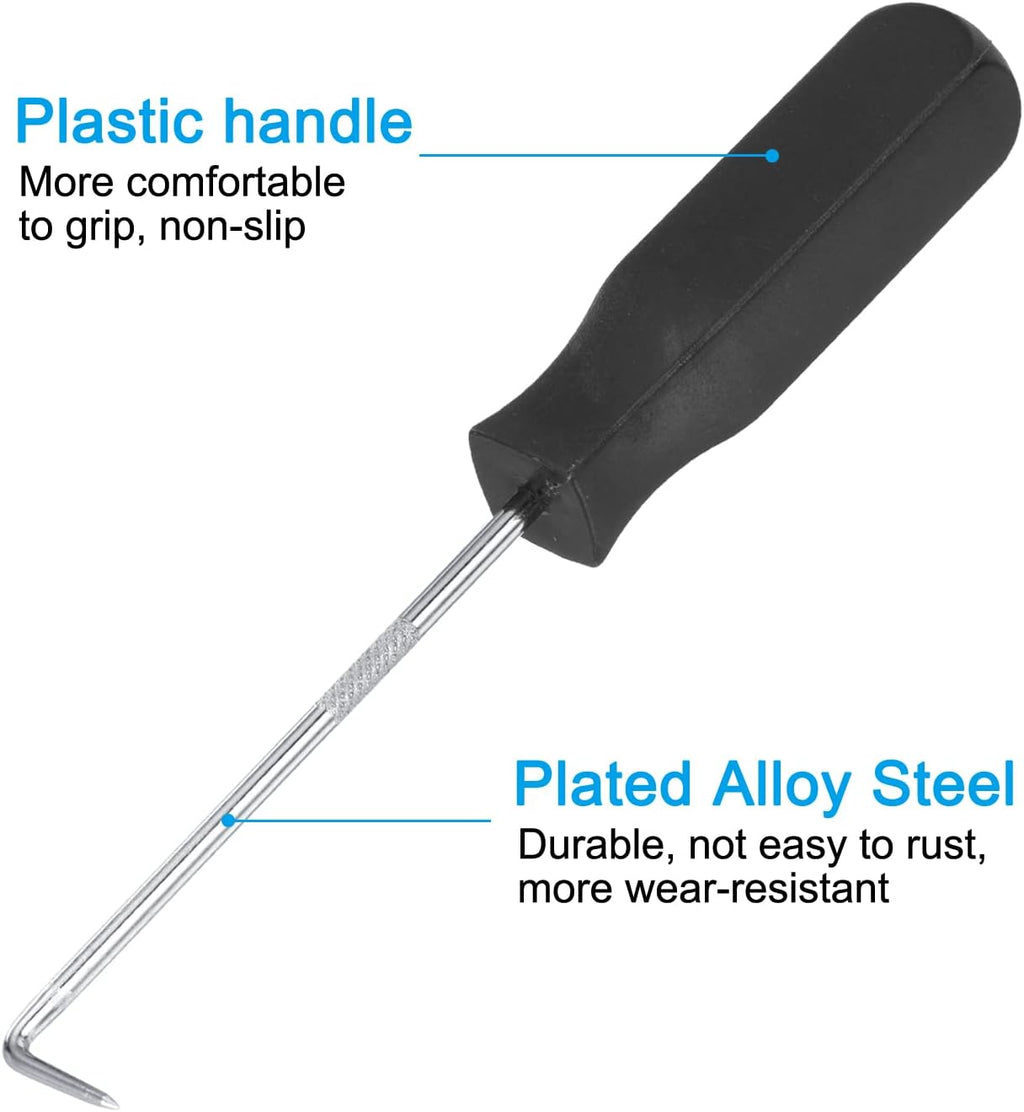 PATIKIL O-Ring 90 Degree Picks 142mm, 2 Pcs Oil Seal Gasket Precision Screwdriver Puller Remover Removal Tool, Black