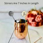 Elixir Mixer Cocktail Stirrers, Stainless Steel Drink Stirring Swizzle Sticks, Mixed Metals, Set of 4