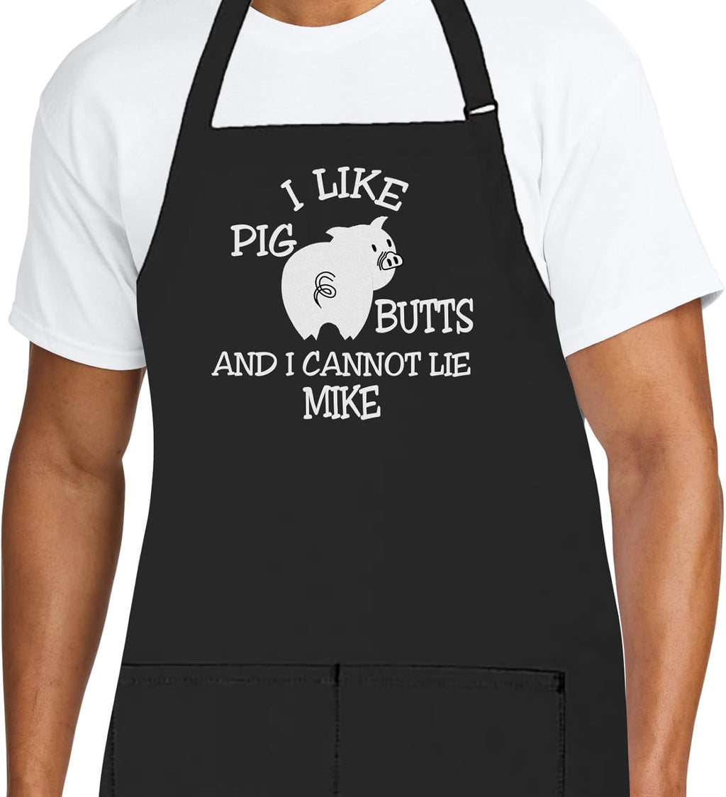 Personalized Chef Apron for Men, Custom Embroidered Design, Professional Kitchen Cooking BBQ Grilling for Dad, Decorated in USA