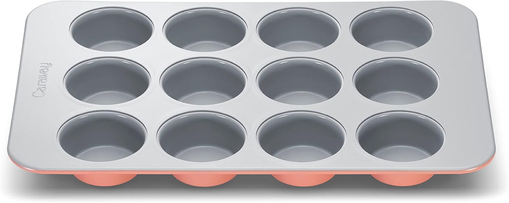 Caraway Non-Stick Ceramic 12-Cup Muffin Pan - Naturally Slick Ceramic Coating - Non-Toxic, PTFE & PFOA Free - Perfect for Cupcakes, Muffins, and More - Perracotta
