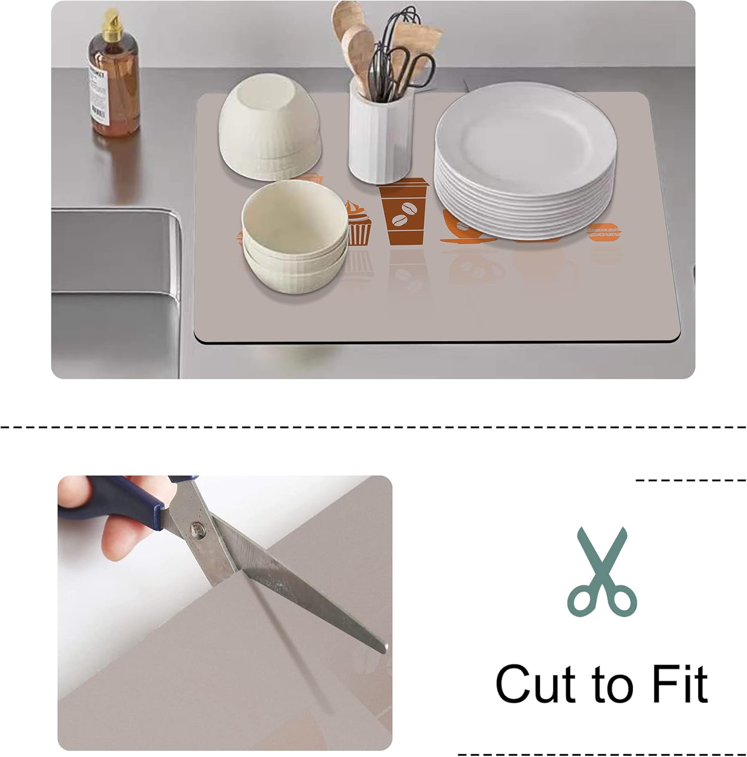 Golener Thick Coffee Maker Bar Mat Countertop,Quick dry mat,Bar Drying Mat,Coffee Bar Tray for Countertop,Coffee Nook Mat,Spill Mat