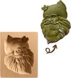 Wooden Cookie Biscuit Mold, 3D Baking Mold, Embossing Craft Decorating Baking Tool, Suitable for Halloween Thanksgiving Christmas Kitchen DIY (Old Man 10 * 8 * 2)
