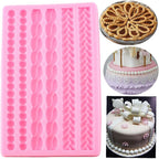 3D Pearl Knit Rope Silicone Mold Fondant Mould Cake Border Decorating Molds Gumpaste Kitchen DIY Baking Decorating Cake Tools Hot