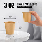 300 Pack 3 oz Paper Cups, Disposable Kraft Small Bathroom Cups 3 Ounce, Hot/Cold Beverage Cups for Home, Kitchen, Party