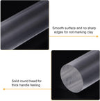 HARFINGTON Acrylic Clay Roller 9 Inch x 1 Inch Solid Non-Stick Plastic Round Tube Roller Polymer Clay Rod Fondant Rolling Pin for Shaping, Sculpting, Modeling DIY Crafts, Transparent