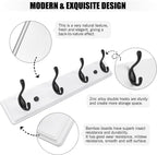 Wooden Coat Rack, Wall-Mounted Organizer for Closet, Entryway, Hallway, Foyer, Bedroom, Heavy Duty Double Hooks for Hanging Towels, Bags, Hats, Jackets, Key (WhiteBlack, 4 Hooks)