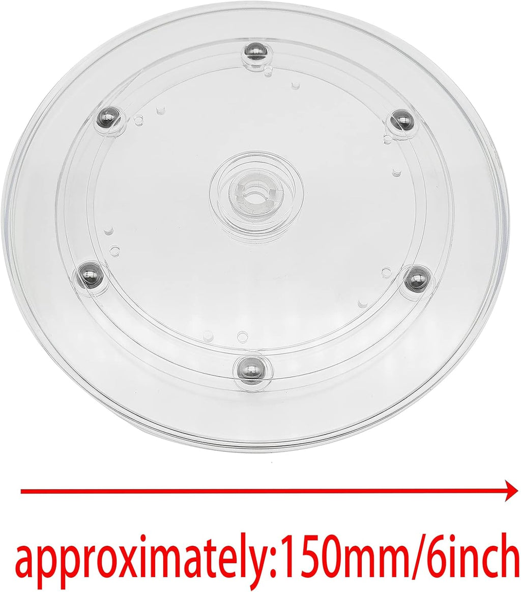 2 Pack 6" Lazy Susan Turntables Acrylic Ball Bearing 360 Degree Rotating Tray for Spice Rack Table Cake Kitchen Pantry Decorating (Transparent)