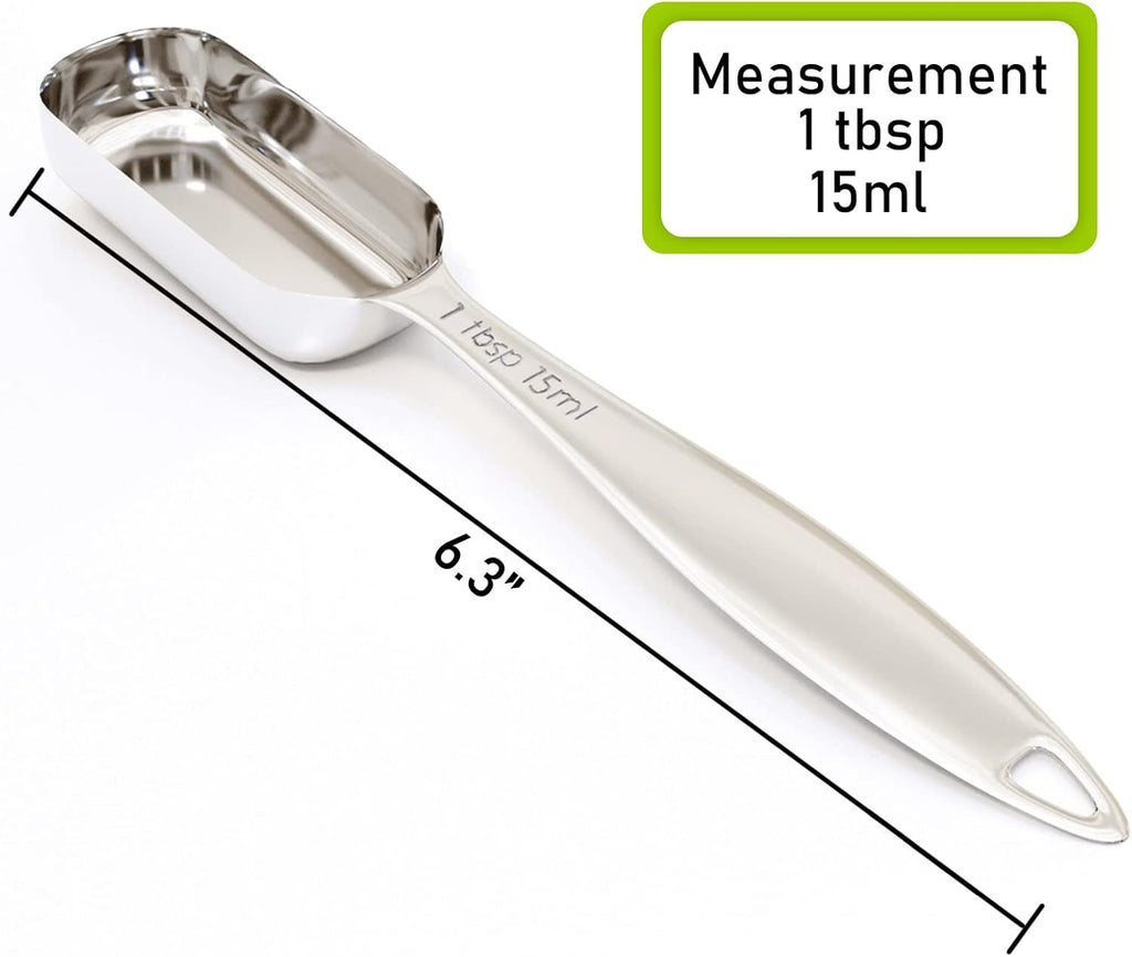 2PCS 1Tablespoon (1tbsp, 3tsp, 15ml, 1/2oz) Single Measuring Spoon, Individual Stainless Steel Long Handle Measure Teaspoon Only