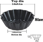 Egg Tart Molds 12PCS Tart Pan 2.6inch, Mini Carbon Steel Non Stick Tart Pans, Tart Molds For Baking (2.6 inch)
