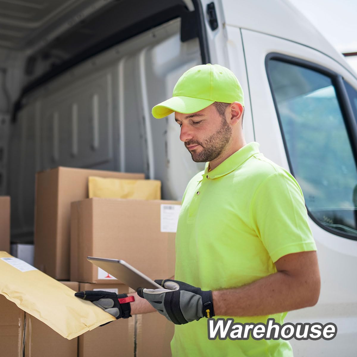 KAYGO Work Gloves For Men, KG125M Mechanic Utility Work Gloves for All Purpose, Excellent Grip, Heavy Duty, Improved Dexterity, Touch Screen,Large,3 Pair,M