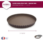 Paderno World Cuisine 11.875 Inch Fluted Non-Stick Tart Pan with Removable Bottom