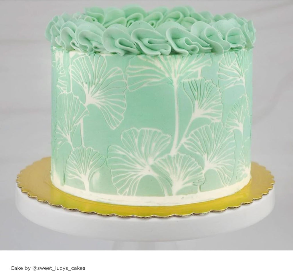 Large Cake Decorating Stencil (Ginko) Ginkgo Leaves Pattern
