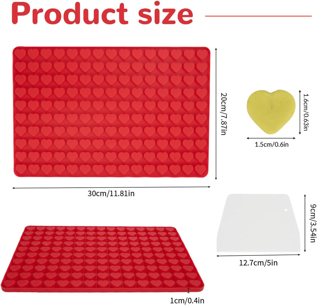 1 Pcs Heart Silicone Chocolate Molds for Gummy, Candy, Small Homemade Treats With Scraper,Gummy Silicone Molds