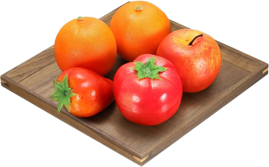 uxcell Bamboo Serving Tray, 8 x 8 Inch Square Wooden Trays Portable Serving Platters for Food Fruit, Snacks, Bread, Vanity, Weddings, Picnics, Brown (Inner Slant)