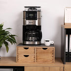 Capsules Coffee Storage Drawer for Pod K-cup Holder - Counter Organizer for Kitchen Utensil Storage - Wood Desktop Coffee Brewer Accessories Stand CF2D3C-LT