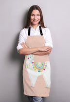 Cute llama Apron for Women and Men, Adjustable Kitchen Chef Apron for Cooking Baking - Cute Birthday, Anniversary, Mother's Day Apron Presents for Mom Wife Girlfriend Aunt Grandma