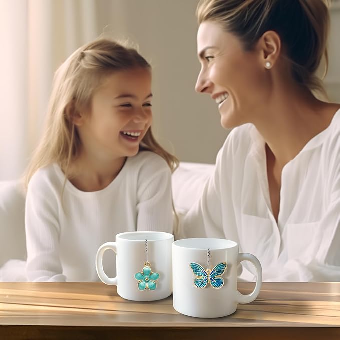 Set of 2 Tea Infuser for Loose Leaf Tea with Butterfly and Flower Charms - Stainless Steel Tea Strainers by NSTaygate