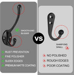 Wall Hooks for Hanging, 15-Pack Heavy Duty Metal Coat Hooks, for Living Room, Bathroom, Kitchen, Bedroom for Coat, Towel, Hat, Key, Closet, Bag (Black)