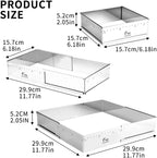 Guowall Stainless Steel Extensible Cake Ring Mold Adjustable Square Shaped Mousse Ring Detachable Nonstick Cake Cutter for DIY Baking - 6in