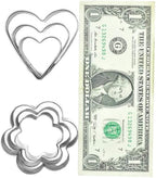 MCIGICM Cookie Cutters Shapes Baking Set, 12PCS Flower Round Heart Star Shape Biscuit Stainless Steel Metal Molds Cutters for Kitchen Baking Halloween Christmas