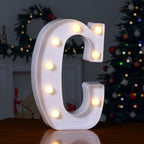 Foaky LED Letter Lights Sign Marquee Light Up Letters Sign for Night Light Wedding/Birthday Party Battery Powered Christmas Lamp Home Bar Decoration(C)