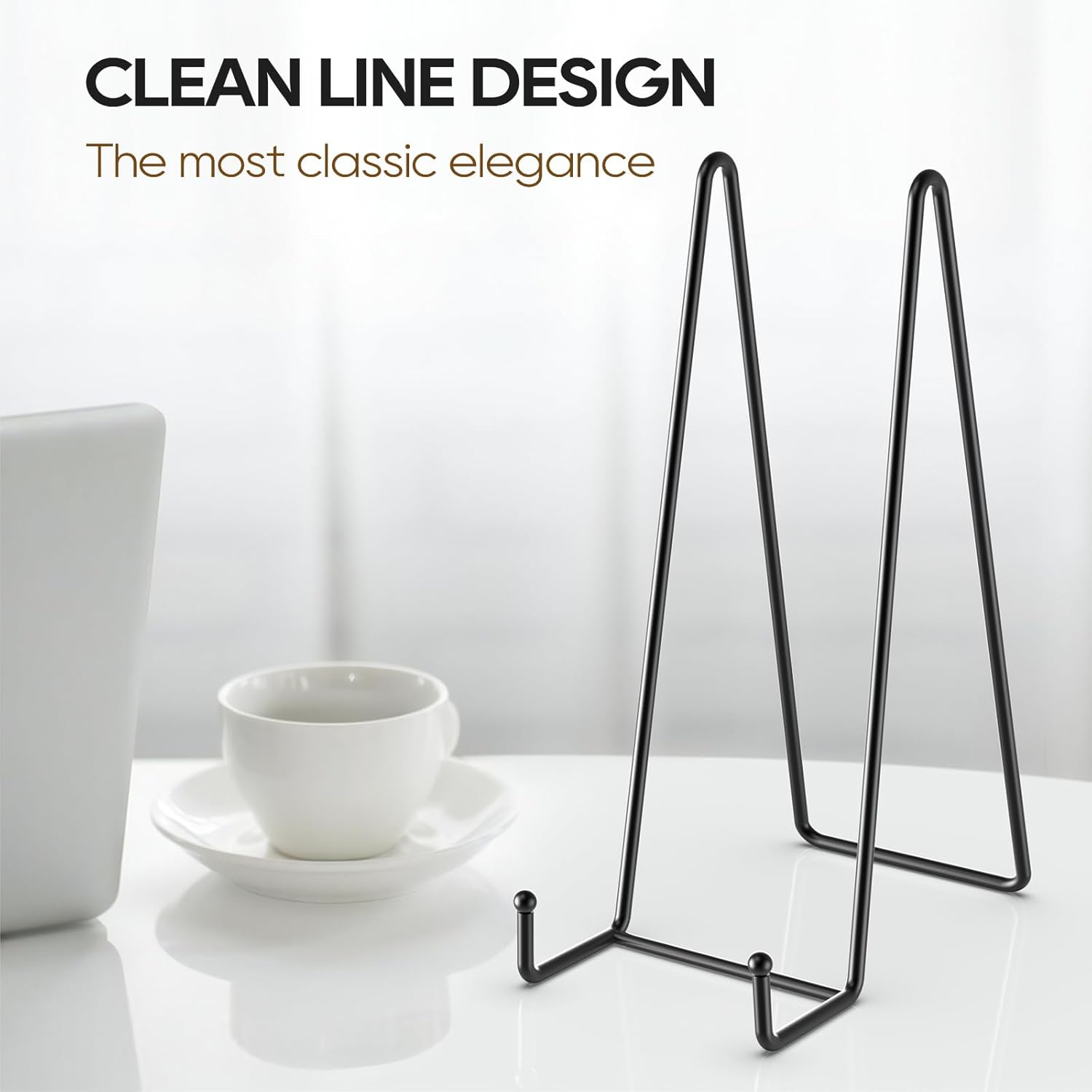 HONGYUTAI 3 Pack 12 Inch Plate Stands for Display Picture - Vinyl Table Top Display, Decorative Metal Frame Holders for Book , Photo and Platter, Tabletop Art, Black