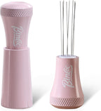 WDT Espresso Distribution Tool - Espresso Stirrer Tool For Barista, Espresso Tamper With Stainless Steel Retractable Needles (PINK)