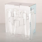 18.5oz Glass Coffee Mugs Set of 2, Double Walled Espresso Cups for Latte Cappuccino Cocoa Milk Cafe Juice, Clear Glass Tea Cup Set Glassware Gift for Christmas Birthday (18.5oz-2Pack)