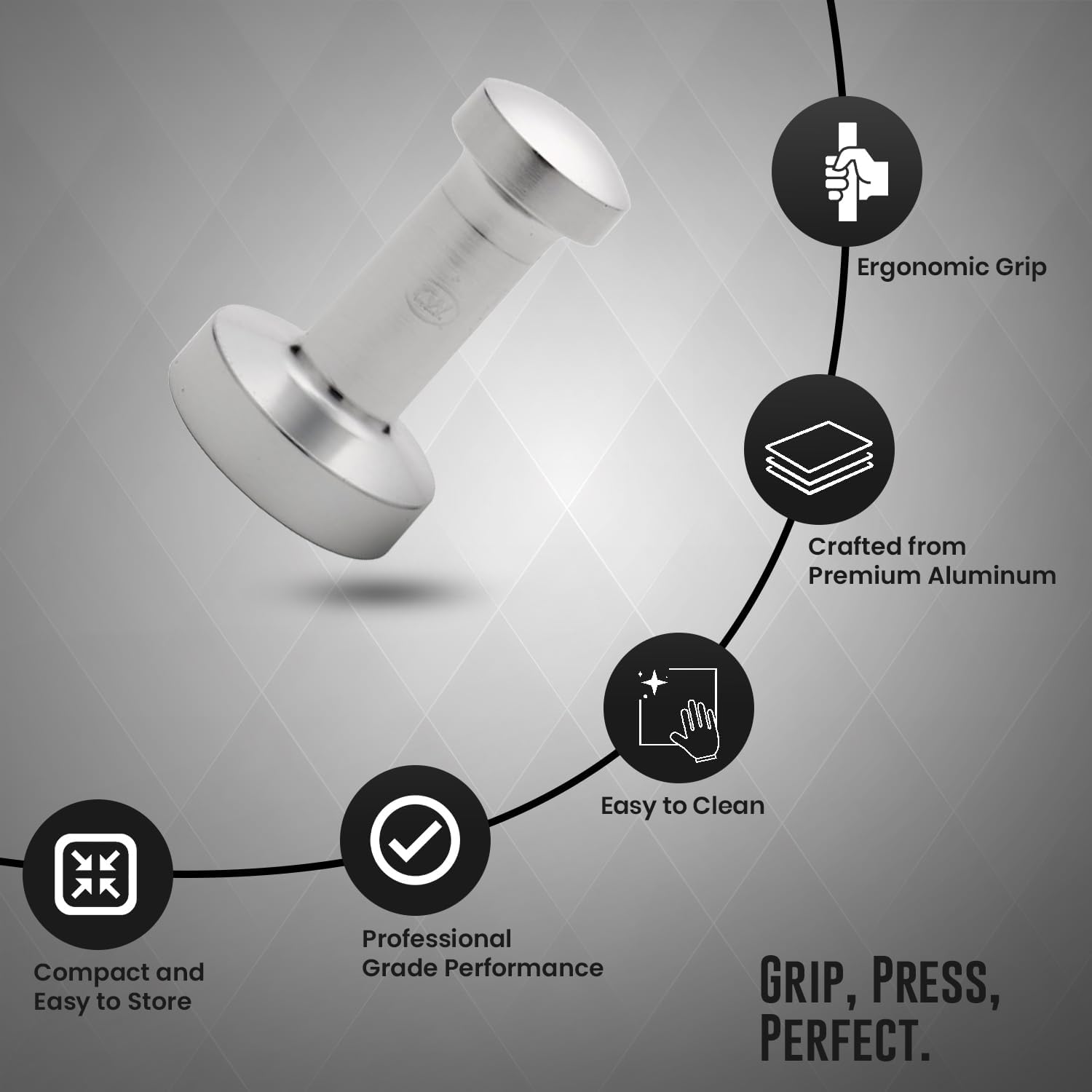 Rattleware Premium Aluminum Espresso Tamper (58 mm) - Ideal for Baristas & Coffee Lovers - Sleek Material & Design - Ultimate Tamping Precision & Consistency