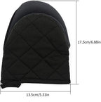 1 Pair Short Oven Mitts, Heat Resistant Silicone Kitchen Mini Oven Mitts for 500 Degrees, Non-Slip Grip Surfaces and Hanging Loop Gloves, Baking Grilling Barbecue Microwave Machine Washable