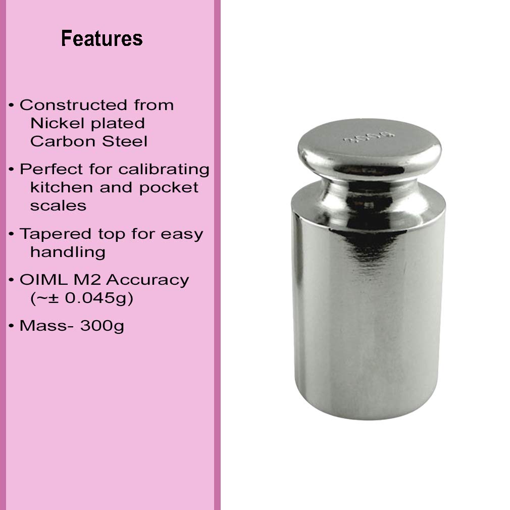 American Weigh Scales Calibration Weight for AWS Digital Scale, Stainless Steel, Carbon Steel, Chrome Finish, 300G (300WGT)