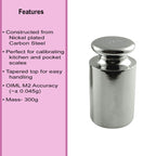 American Weigh Scales Calibration Weight for AWS Digital Scale, Stainless Steel, Carbon Steel, Chrome Finish, 300G (300WGT)