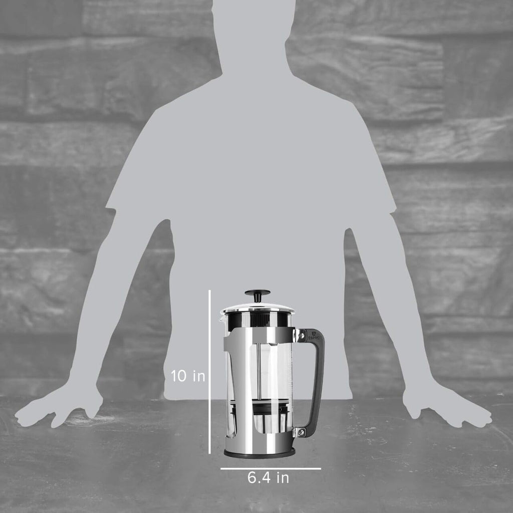 ESPRO - P5 French Press Coffee Maker – Patented Double Microfilter for Sludge and Grit Free Coffee, Black, 32 oz
