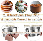 Cake Ring Extra High 15cm Acetate Cake Collar Set - Adjustable 6 to12Inch Stainless Steel Round Cake Mousse Molds Baking Ring with 6.3inchx394inch Clear Acetate Sheets Cake Roll for Pastry, Cake Decor