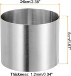 HARFINGTON Round Cake Ring 2.36 x 2 Inch Seamless Stainless Steel Pastry Mousse Dessert Ring Mirror Coating for Baking Cooking Making Tool