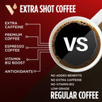 VitaCup Extra Shot Strong Coffee Pods, Bold & Intense Dark Roast w/Espresso Shot, High Caffeine, Vitamin B12, Antioxidants, Recyclable Single Serve Pod Compatible with Keurig K-Cup Brewers, 64ct