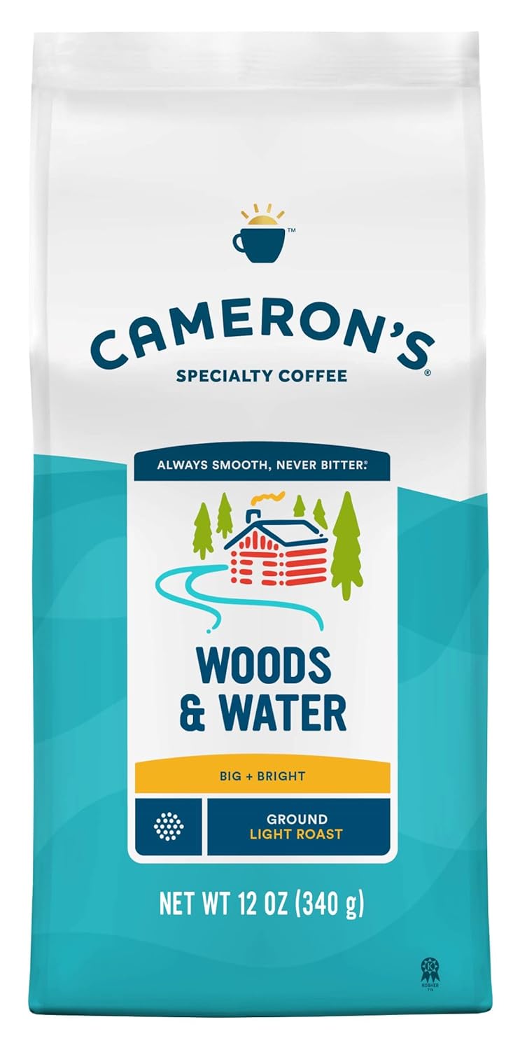 Cameron's Coffee Roasted Ground Coffee Bag, Woods & Water, 12 Ounce, Pack of 6 - NEW