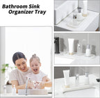 Silicone Kitchen Sink Organizer Tray for Multiple Usage,Easy Clean Sponges Holder for Kitchen Bathroom Counter or Sink,Dish Soap Dispenser,Scrubber,Bottle,Cup Translucent 12" x 4”