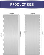 9 Inch Metal Cake Scraper Set of 2, Stainless Steel Cake Scraper Smoother Double Sided Patterned Edge for Icing Smoother,Tall Cake Scraper, Cake Combs for Buttercream