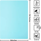 Silicone Mats for Kitchen Counter, Nonslip Silicone Mats for Crafts Countertop Protector Heat Resistant Mat (78.7” x 24” x 0.08”, Cyan)