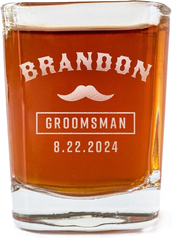 Groomsmen Shot Glasses - Personalized Wedding Party Gift or Proposal - 12 Pack