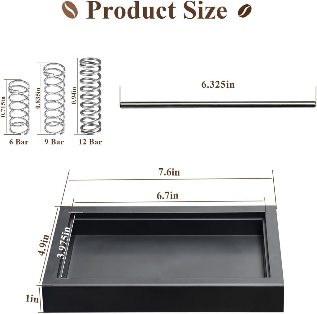 Low Profile Thin Drip Tray & 6 Bar 9 Bar 12 Bar OPV Spring Modification Kit & Long Stainless Steel Tube, Compatible with Gaggia Classic Pro Traditional Espresso Coffee Machine Parts