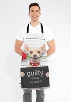 Cute Chihuahua Dog with Rose Bib Apron with Adjustable Neck for Men Women,Suitable for Home Kitchen Cooking Waitress Chef Grill Bistro Baking BBQ Cobbler Apron