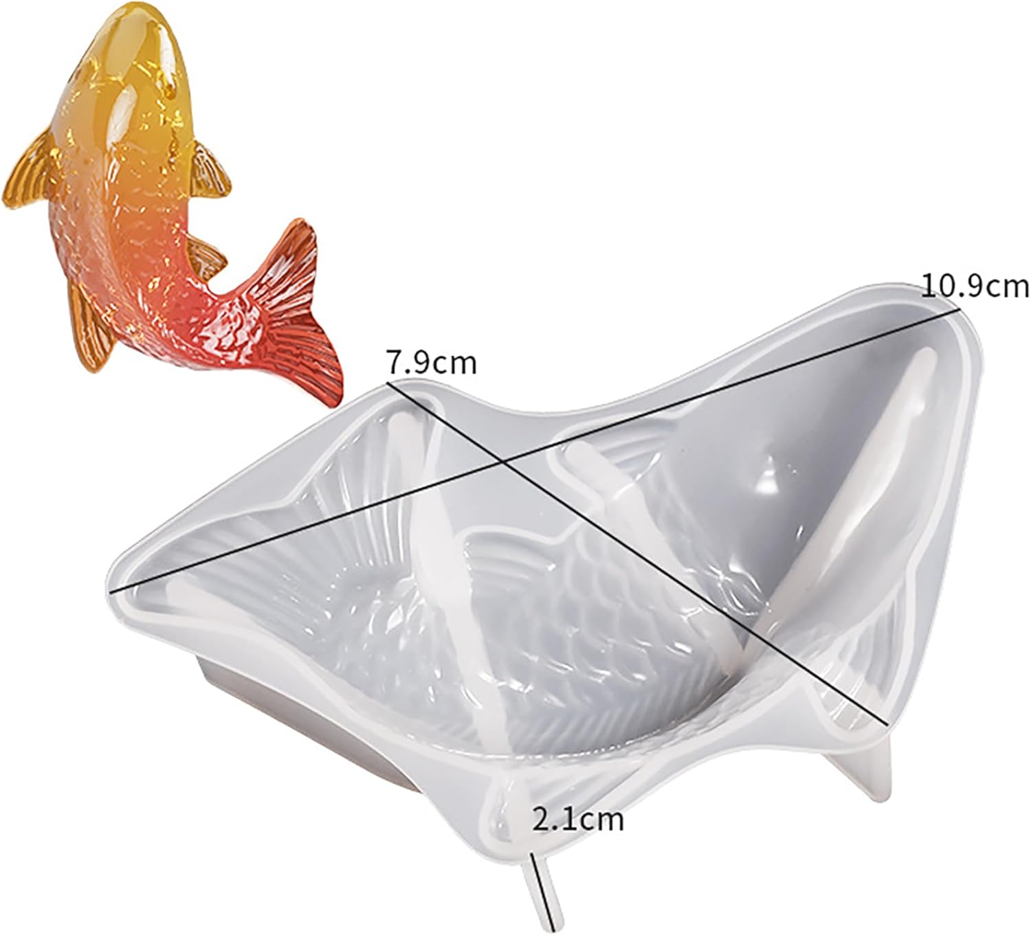 2 Pack Fish Resin Mold - Animal Resin Casting Silicone Molds for Home Decor & Candle Making Wave Spiral Mold