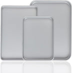 3-Piece Nonstick Baking Pans Set of 3 - Nonstick Rectangle Sheet Cake Pans, 13/11/9 Inch Metal Oven Tray for Cooking Jellyroll, Stackable Bakeware Set