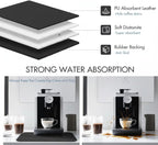 Dish Drying Mat Super Absorbent – 24" x 16" Coffee Mat for Countertops – Non-Slip Drying Mat for Kitchen Counter – Easy to Clean Water Absorbent Mat – Large Dish Drying Mats (Black)