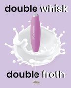 Elementi Pink Milk Frother Handheld Double Whisk - Coffee Frother Electric Stirrer, Matcha Whisk & Drink Mixer Handheld - Electric Stirrer For Coffee (Pastel Pink)